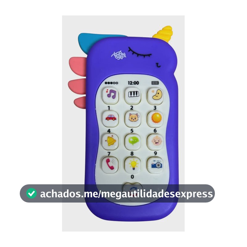Brinquedo Infantil Baby Phone Música Luz Mordedor Cor Roxo