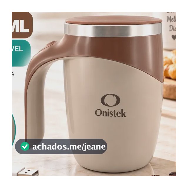 Copo Caneca Mistura Automáticos Aço Inoxidável 380ml Marrom-claro