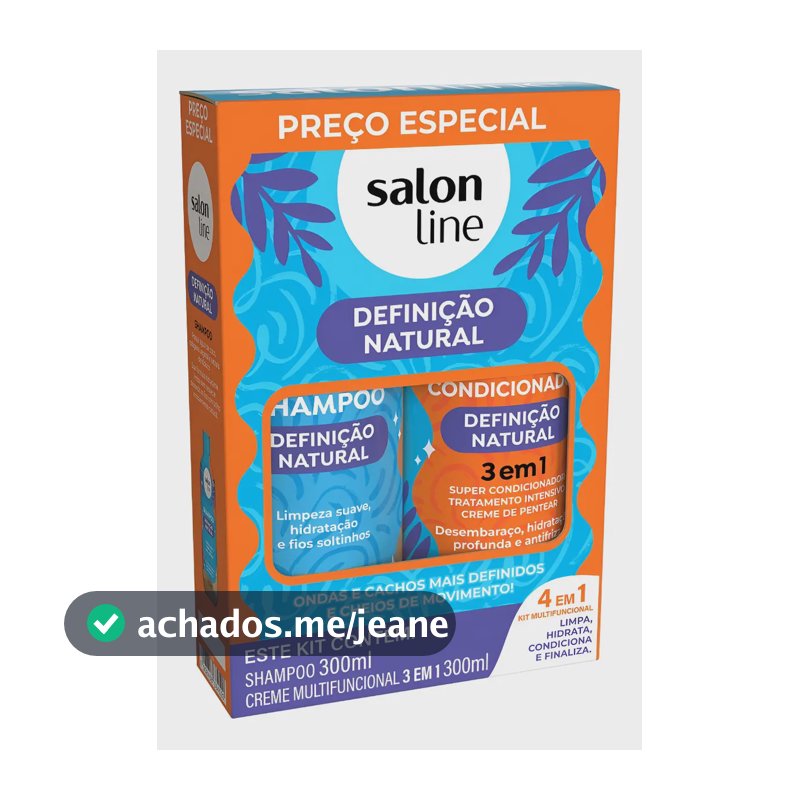 Kit Shampoo Creme Multy Definição Natural Salon Line 300ml
