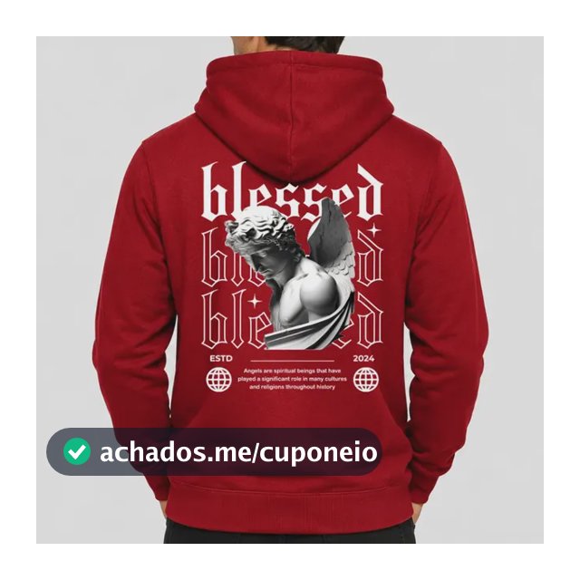 Moletom Masculino Capuz Canguru Algodão Agasalho Blessed