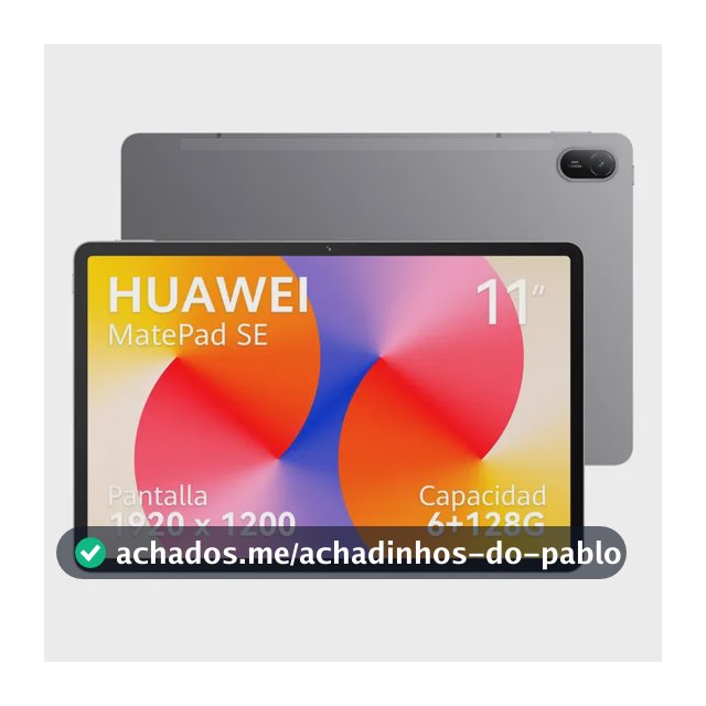 Tablet HUAWEI MatePad SE 11 Wifi 6+128GB Tela HUAWEI FullView de 11" para Conforto Visual, Superbateria de 7700 mAh 225W Câmera Traseira 8 MP, Câmera Frontal 5 MP Cinza Nebula