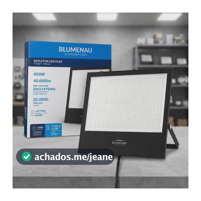 Refletor Led 400w Alumínio Bivolt Ip66 6500k Branco Frio 127/220v Preto Branco-frio 6500k
