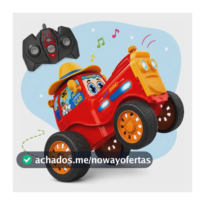 Trator Maluco Caipira Carrinho Controle Remoto Dança Pula Acrobacias Luz LED Som Modo Autônomo Recarregável Pneus Borracha Kizumba