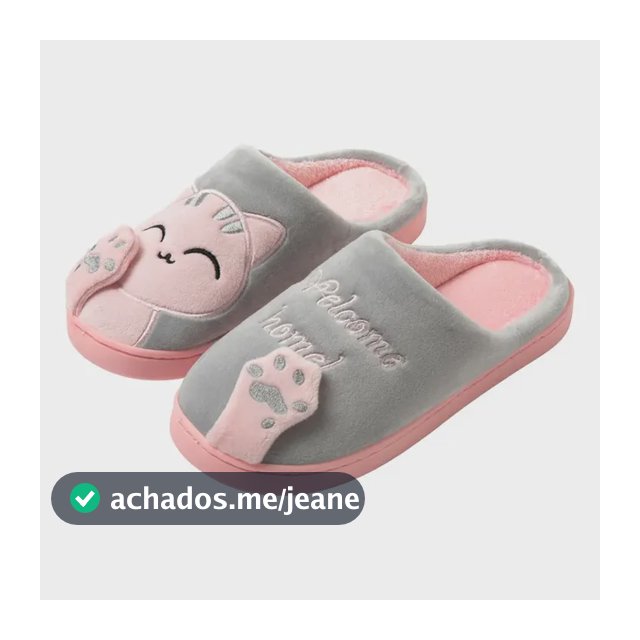 Pantufa De Gato Confortável Feminina Rosa 41-42