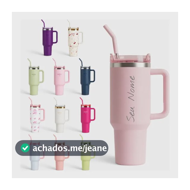 Hiddra Copo Térmico 1,2l Personalizado Seu Nome Canudo Inox