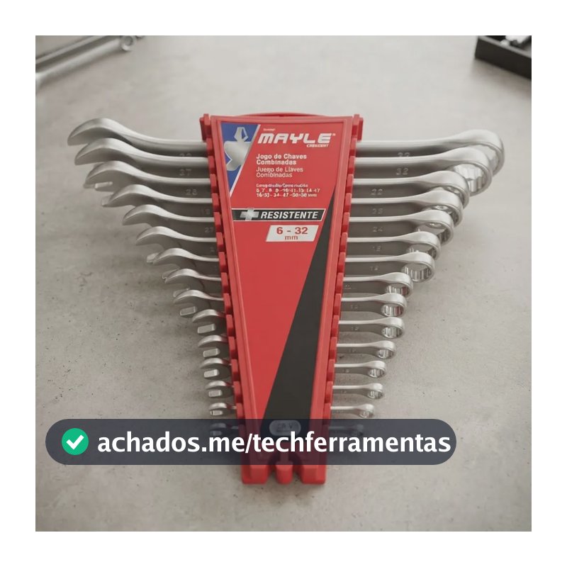 Jogo De Chaves Combinadas Mayle 15 Peças  6 A 32 Mm Prateado