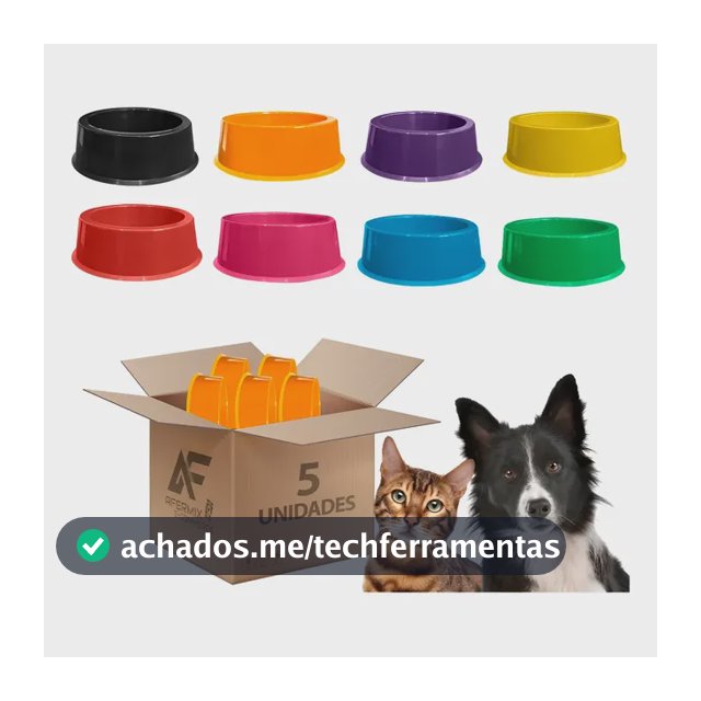 Kit 5 Comedouro Resistente Cachorros Gatos 800ml Vasilha Pet