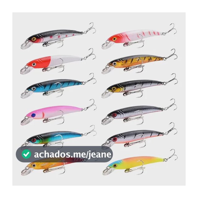 Kit 12 Iscas Água Artificial 7,5cm Tucunaré Robalo E Dourado