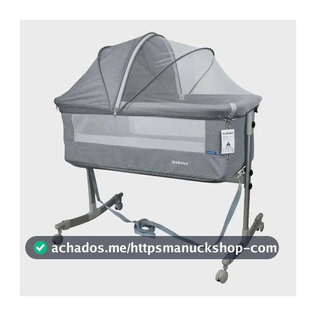 Berço Moisés Sleep 3 Em 1 Co-bed Com Cinta e Moquiteiro Cinza - KaBaby