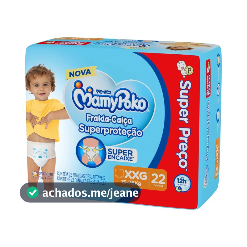 Pacote Fralda Calça Mamy Poko Super Proteção Xxg com 22 unidades