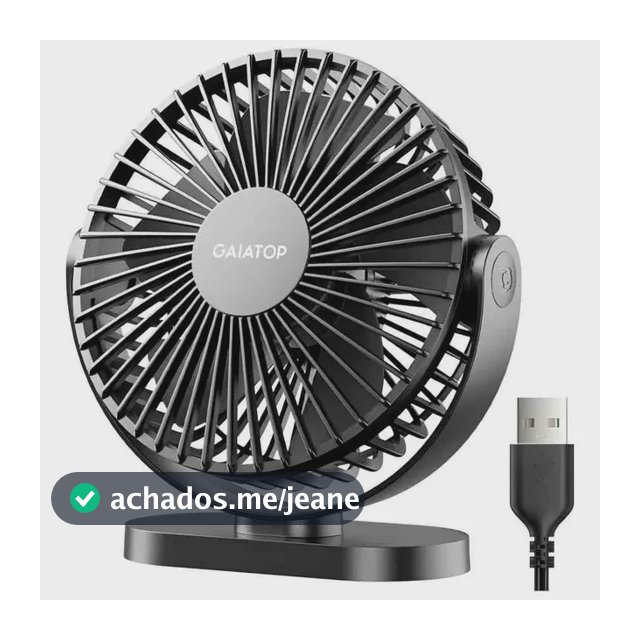 Ventilador Portátil De Mesa 3 Velocidades Ultra Silencioso