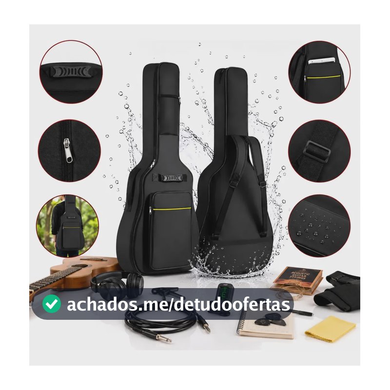 Capa Bag Case Bolsa Violão Guitarra Acolchoada Com Alças