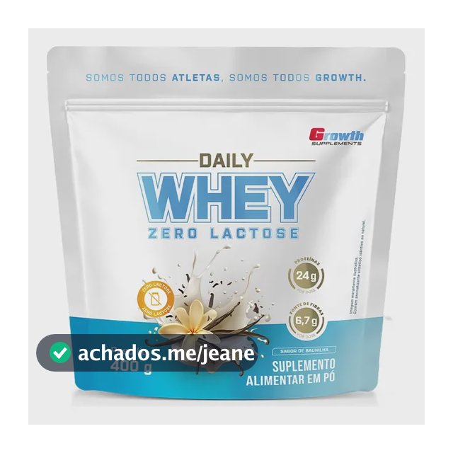 Daily Whey Protein Zero Lactose 400g Growth Supplements Baunilha