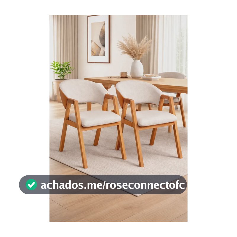 2 Cadeiras Para Sala De Jantar Braço De Madeira Maciça Confortável Design Sofisticado - Dorti Estofados