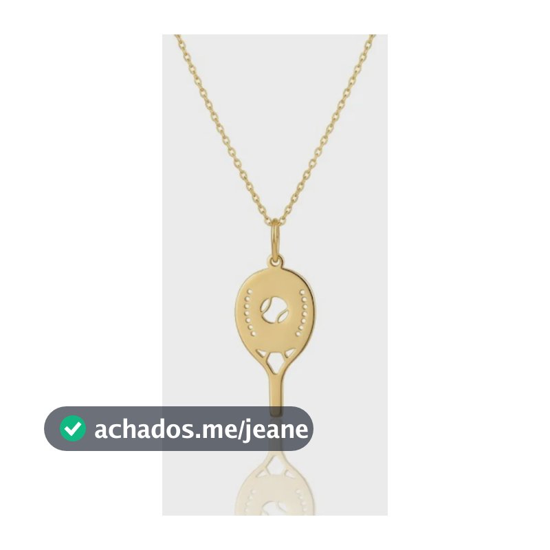 Colar Raquete Beach Tennis Folheado A Ouro 18k Semijoia
