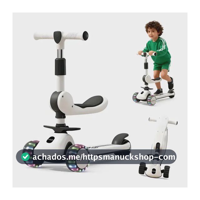 Patinete Infantil 3 Rodas Com Luz Led Menino Menina 40 Kg