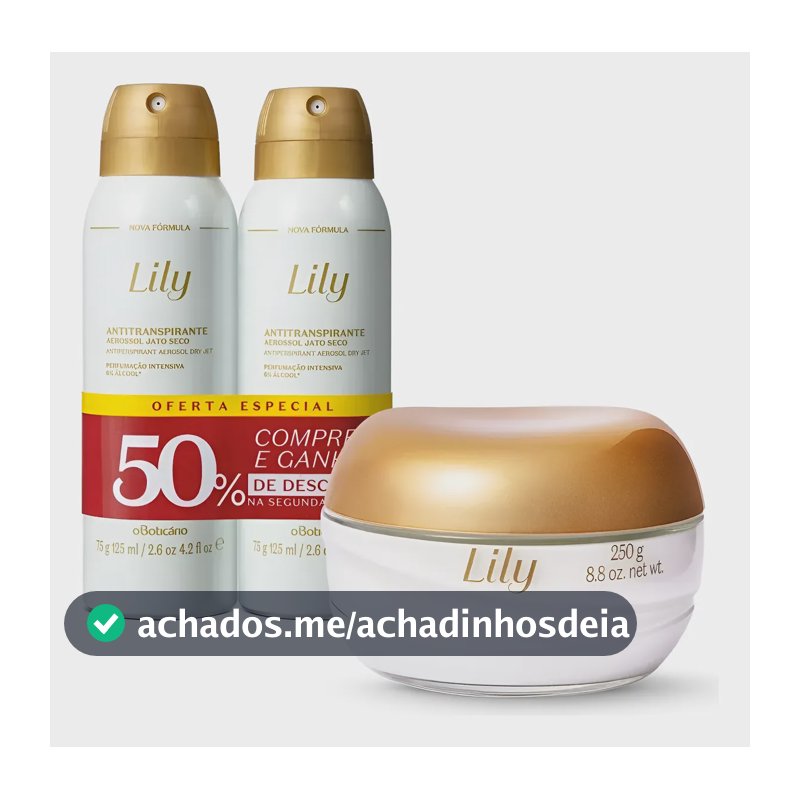 Combo Lily: Creme Acetinado Hidratante Corporal 250g + Desod