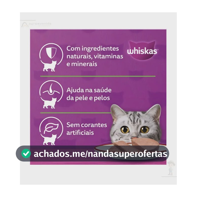 Whiskas Patê Alimento Úmido Gato Sabor Atum Kit 4 Latas 1.16kg