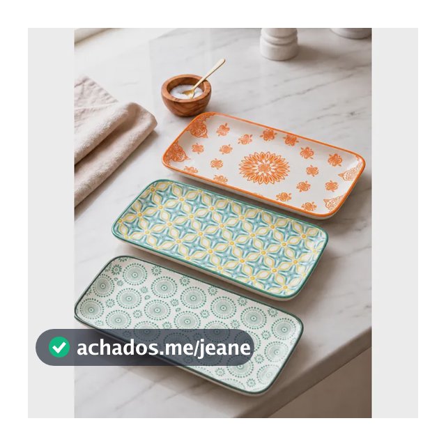 Kit Travessas De Cerâmica Decorada Prato Para Servir Doces 3 Sortida