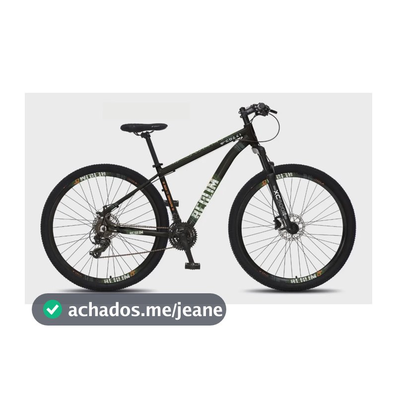Bicicleta Colli Berlim Aluminio Aro 29 Disco-shimano 21v Preto C/ Verde Militar 15.5