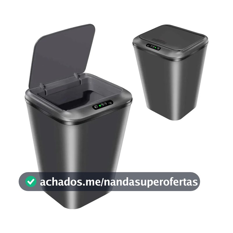 Lixeira Inteligente Automática Recarregável USB 3 Modos Abertura Tampa Silenciosa Lixeira Para Banheiro Cozinha Quarto Cor Cinza 87001
