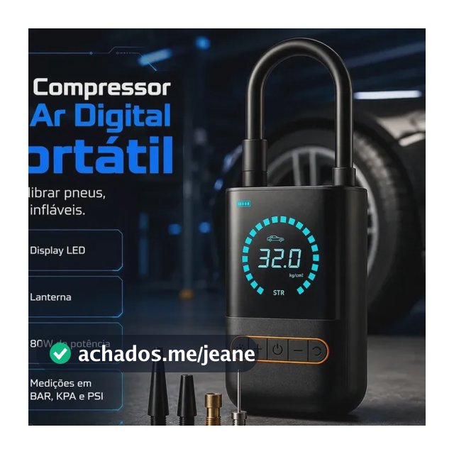 Mini Compressor De Ar Digital Portátil Bomba Elétrica Sem Fio Para Carro Moto E Bicicleta Calibrador De Pneus