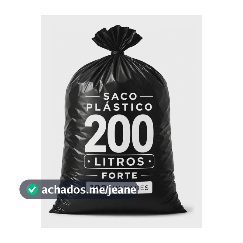 Saco De Lixo 200 Litros 100 Unidades Forte Resistente Grosso