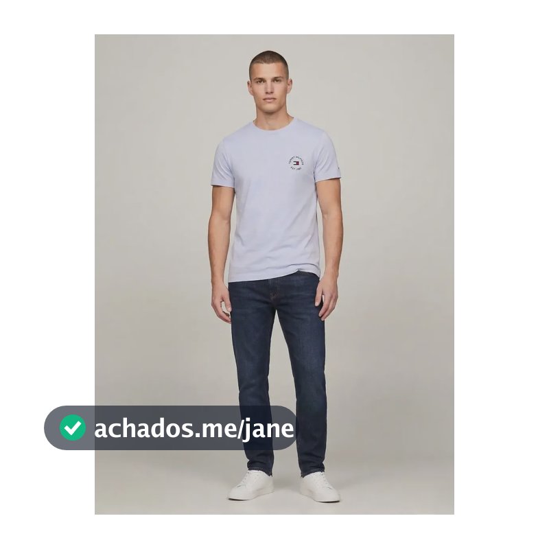 Camiseta Tommy Hilfiger 1985 Logo Chest Masculino Branco Branco G Masculino
