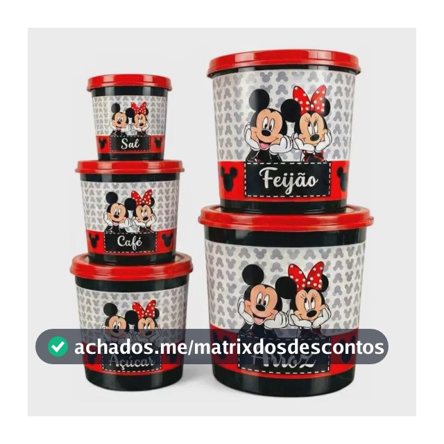 Jogo De Mantimentos Mickey C/5 Peças