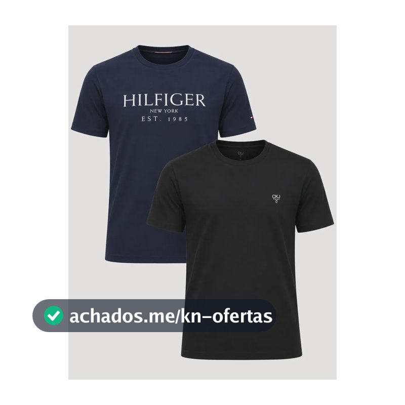 Kit Camisetas Tommy Hilfiger/calvin Klein Azul Marinho/preta Preto M/m Lisa