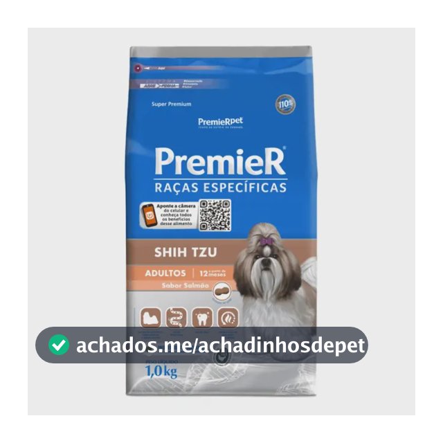 Ração Premier Shih Tzu Adulto Salmão 1kg Nutrição Específica