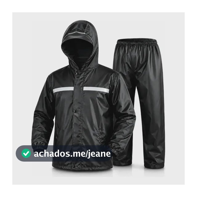 Capa De Chuva Motoqueiro Impermeável Reforçada Moto Motoboy Preto Gg