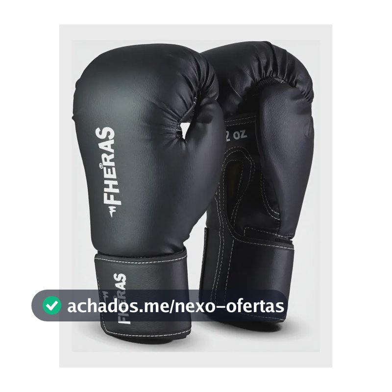 Luva Fheras Treino Boxe Muay Thai Kickboxing Profissional Nf 10oz Preto