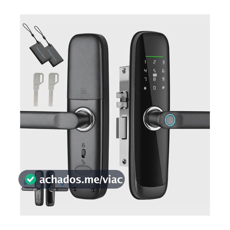 Fechadura Digital Inteligente Biométrica Eletronica Touch Preto