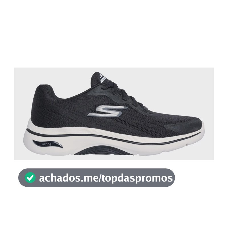 Tênis De Caminhada Masculino Arch Fit 2.0 Skechers Preto/branco Liso 41 Br