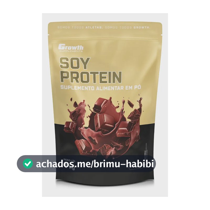 Proteína Isolada de Soja Growth Supplements Sabor Chocolate 1 kg