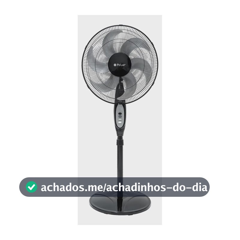 Ventilador De Coluna Polar - Maxi Turbo Preto - Com 6 Pás 40