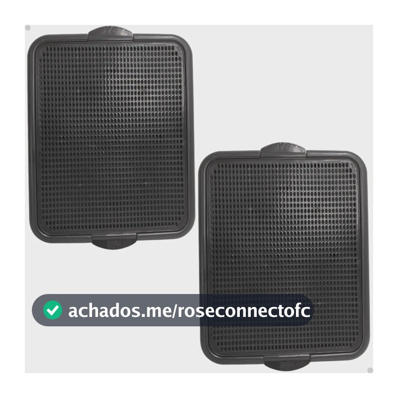 Kit 2 Tapete Coletor Areia Gatos Lavável Bandeja Coletora Preto