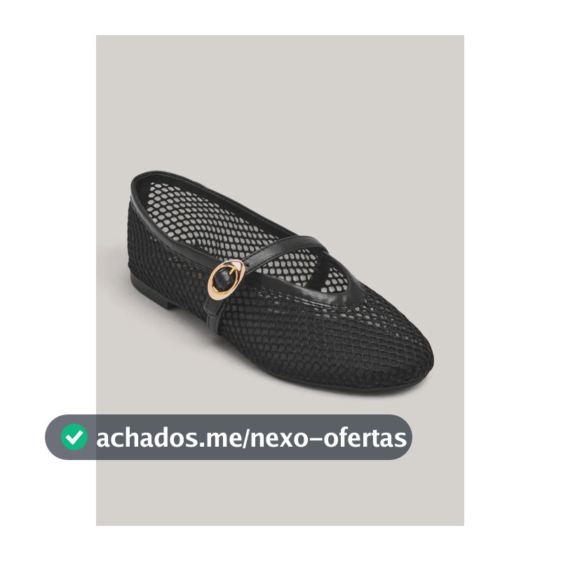 Sapatilha Feminina Tela Com Fivela Anacapri Preto Liso 37