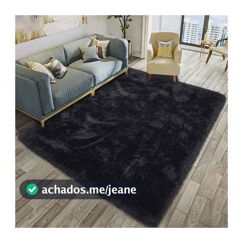 Tapete Felpudo Para Sala e Quarto de Poliéster 2m x 1.5m Antiderrapante