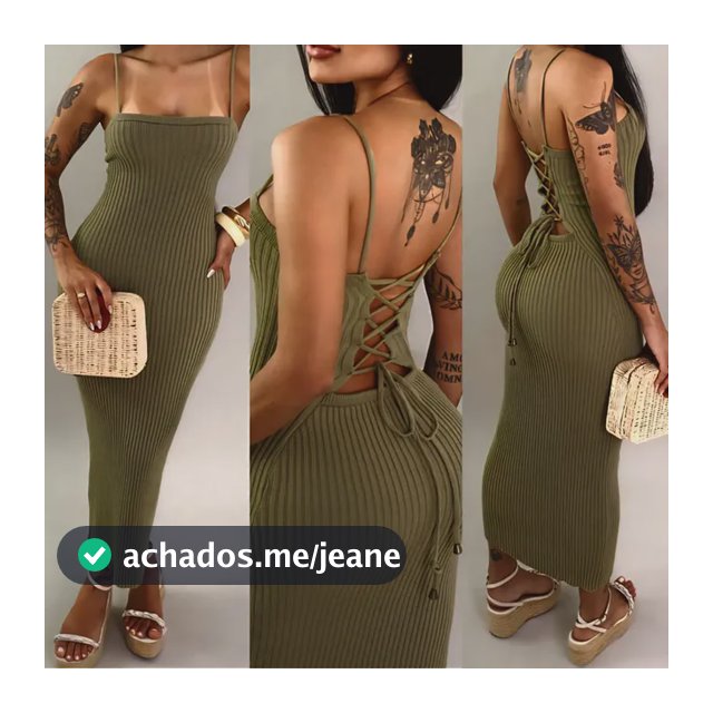 Vestido Midi Trançado Nas Costas Tricot Modal Tricô Premium