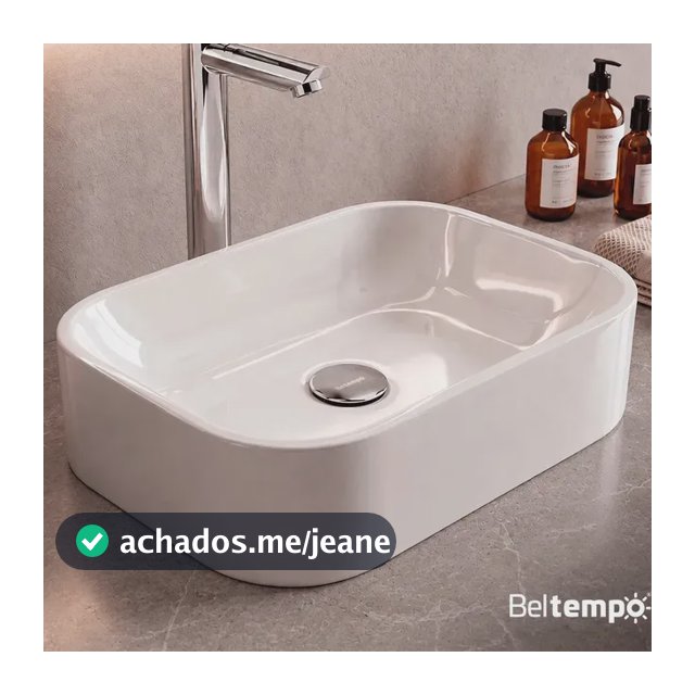 Cuba Pia De Apoio Sobrepor Retangular 37x27 Branca Para Banheiro Lavabo Beltempo BT-2010