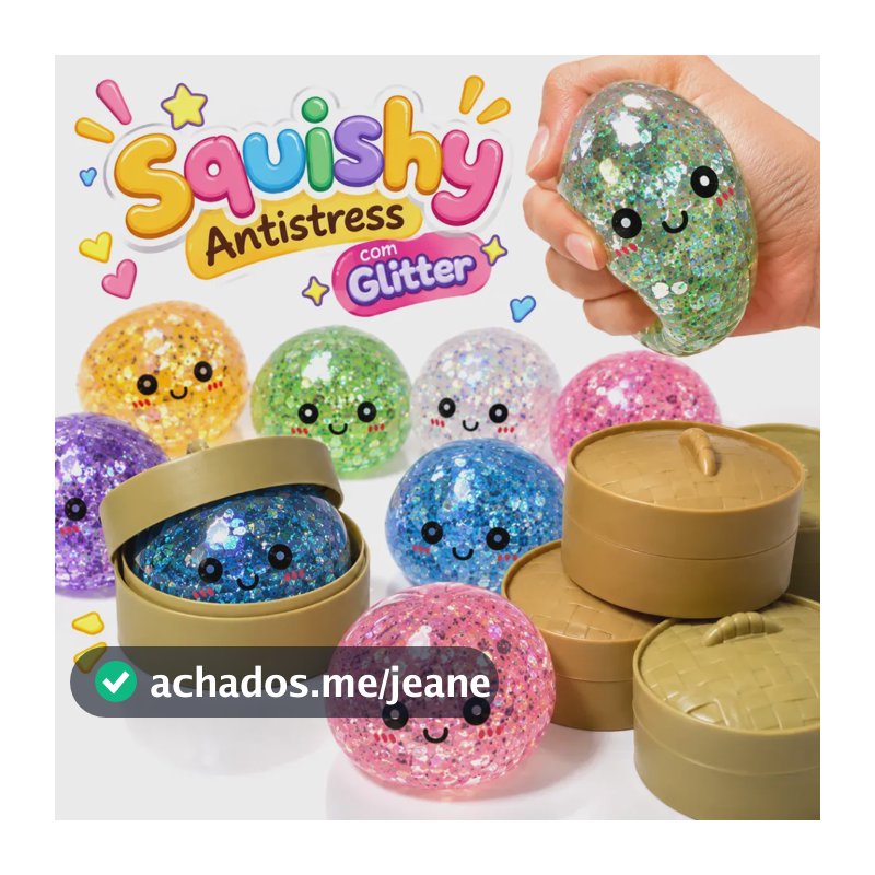 Squishy Brinquedo Antistress Macio Glitter