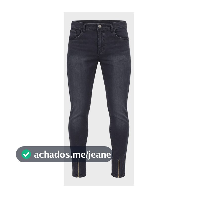 Calça Masculina Skinny Edge Black Preto Liso 48