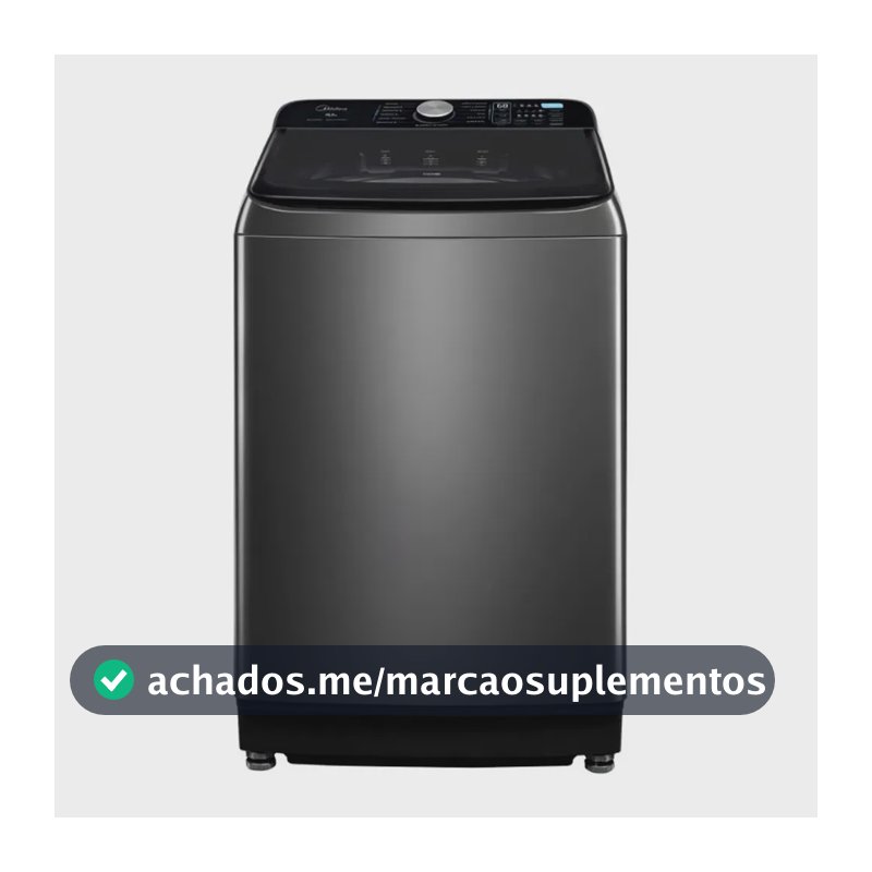 Máquina de Lavar Midea 16,5Kg MA512W165/GK-04 Wave Impeller Função Turbo Titanium