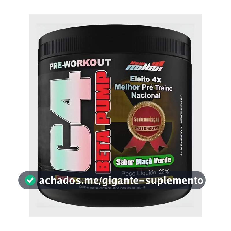 Suplemento Em Pó C4 Beta Pump Maçã Verde Pote De 225g Maçã Verde
