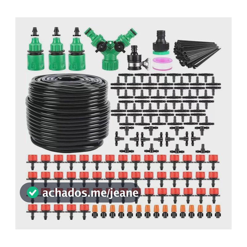 201pcs Irrigação Jardim Nebulização Gotejador + 50m Tubo