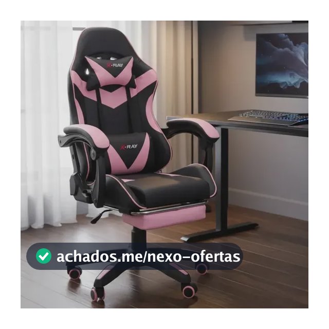 Cadeira Gamer Profissional Reclinável Apoio De Pés X-ray Top Cor Rosa Material Do Estofamento Couro Sintético