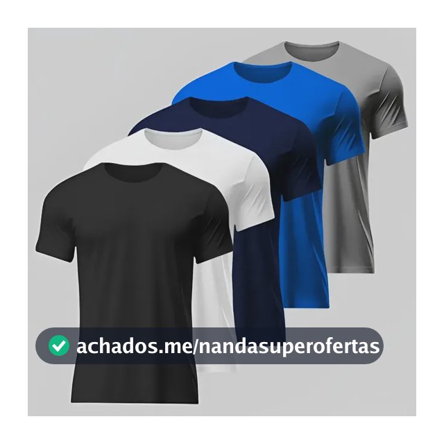 Kit 5 Camisetas Básicas Masculina Dry Fit Premium Academia