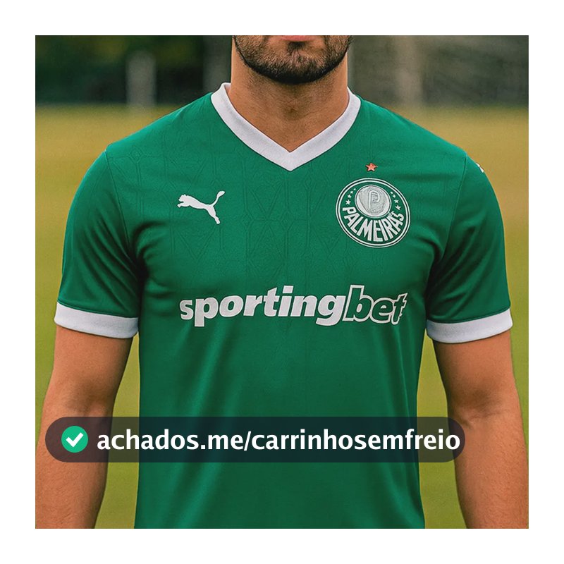 Camisa Palmeiras Masculina Puma Torcedor Home Jersey 25/26 Verde Branco P